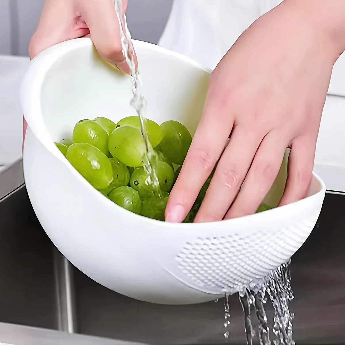 Montero Milan 1 Modern Plastic Multi-Purpose Kitchen Strainer - Fruit, Vegetable, Rice, and Grain Food Drain Basket - Kitchen Accessory Storage Basket - Image 11