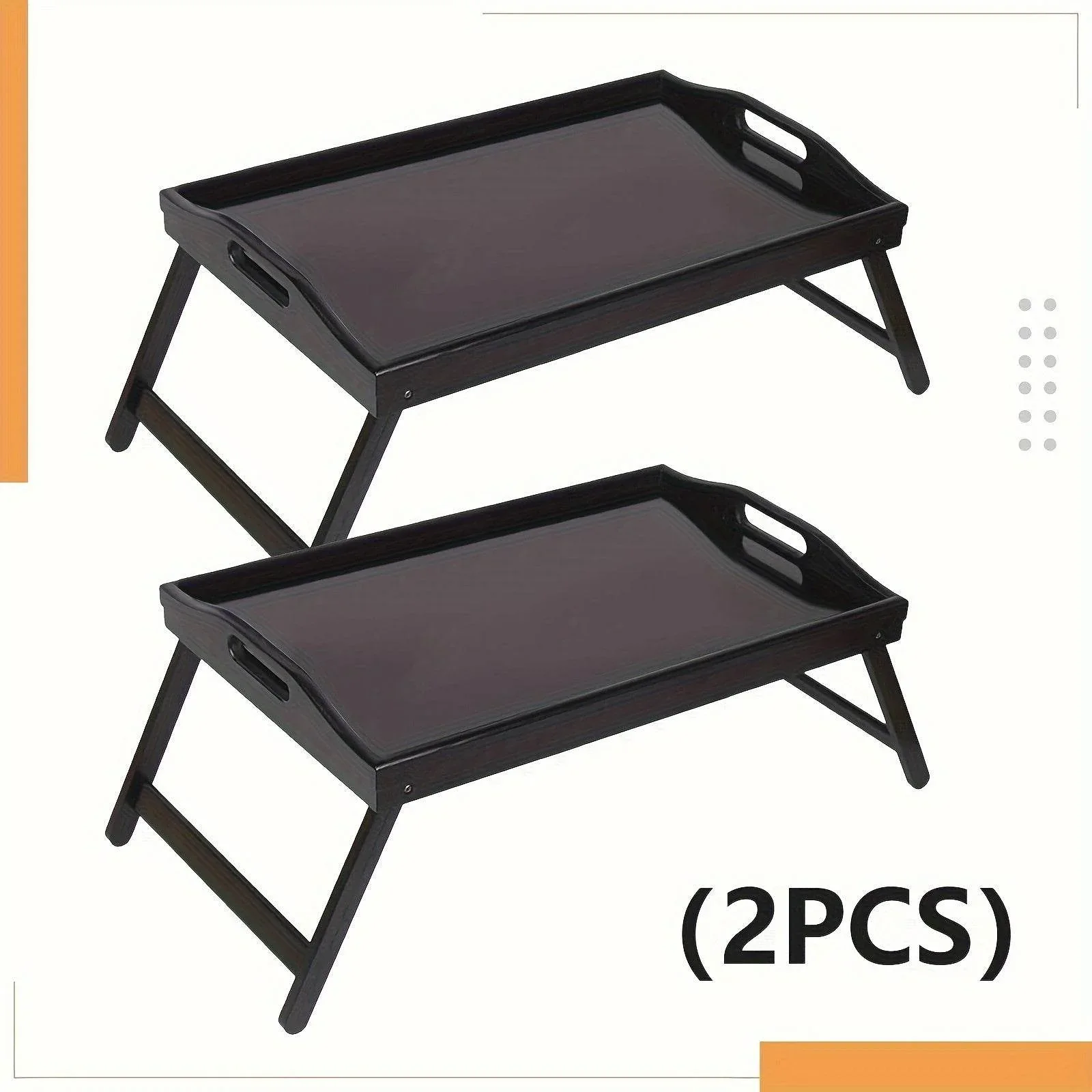 19.32 X 11.83 Inch Bed Tray Table With Handles Folding Legs, Breakfast Tray Bamboo Bed Tray For Sofa, Bed, Eating, Snacking And Working, 1/ 2 Packs - Image 14