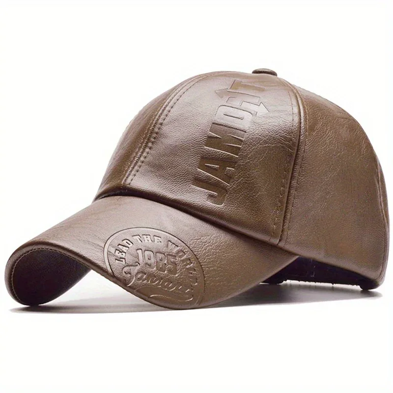 1pc Men's British PU Leather Baseball Cap Adjustable Breathable Casual Hat Spring/Summer/Autumn/Winter Hat Christmas Gift - Image 12