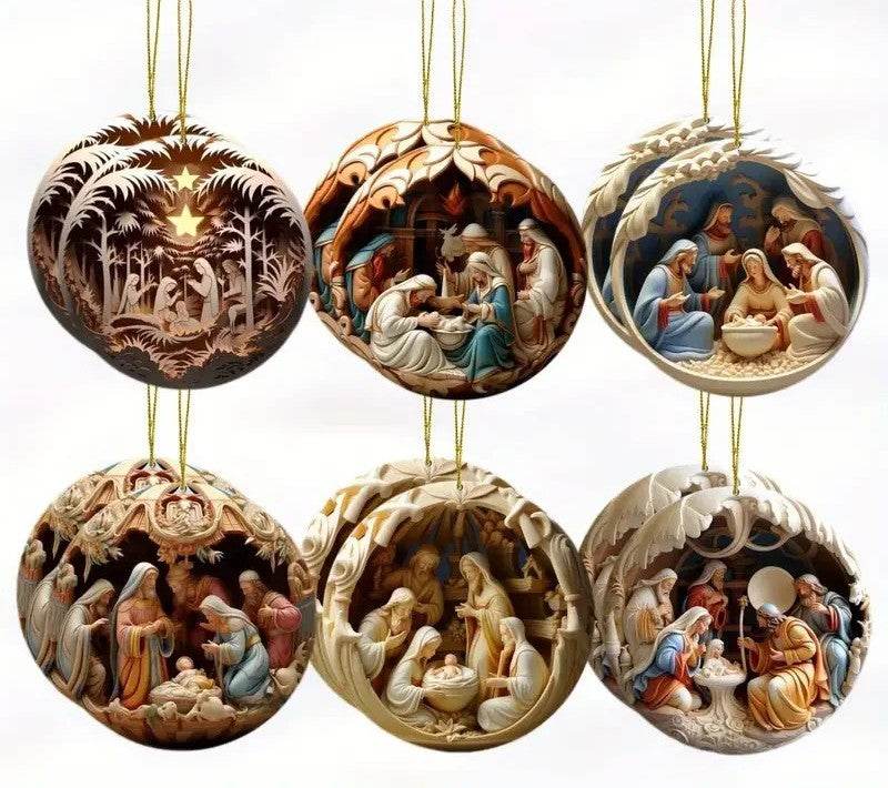 Classic Christmas Nativity Ornaments (1 / 6 / 12 PCs) - Image 30
