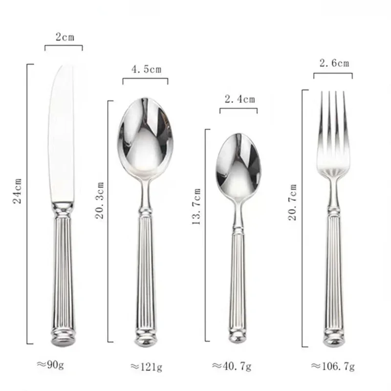 4pcs Bright 18/10 Stainless Steel Luxury Cutlery Set Dinnerware Tableware Knife Spoon Fork Flatware Dishwasher Safe Utensils - Image 2