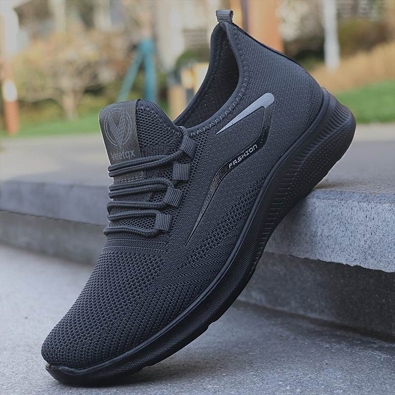 Breathable Men's Slip On Sneakers, Lightweight Comfortable Woven Non Slip Outdoor Training Running Workout - Image 4