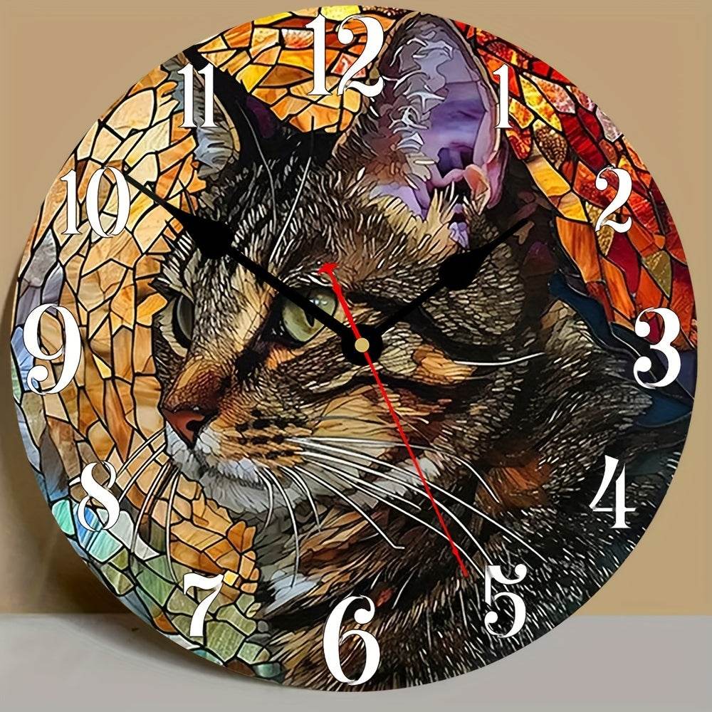 Cat Mosaic Wall Clock Perfect for Pet Lovers - Image 2
