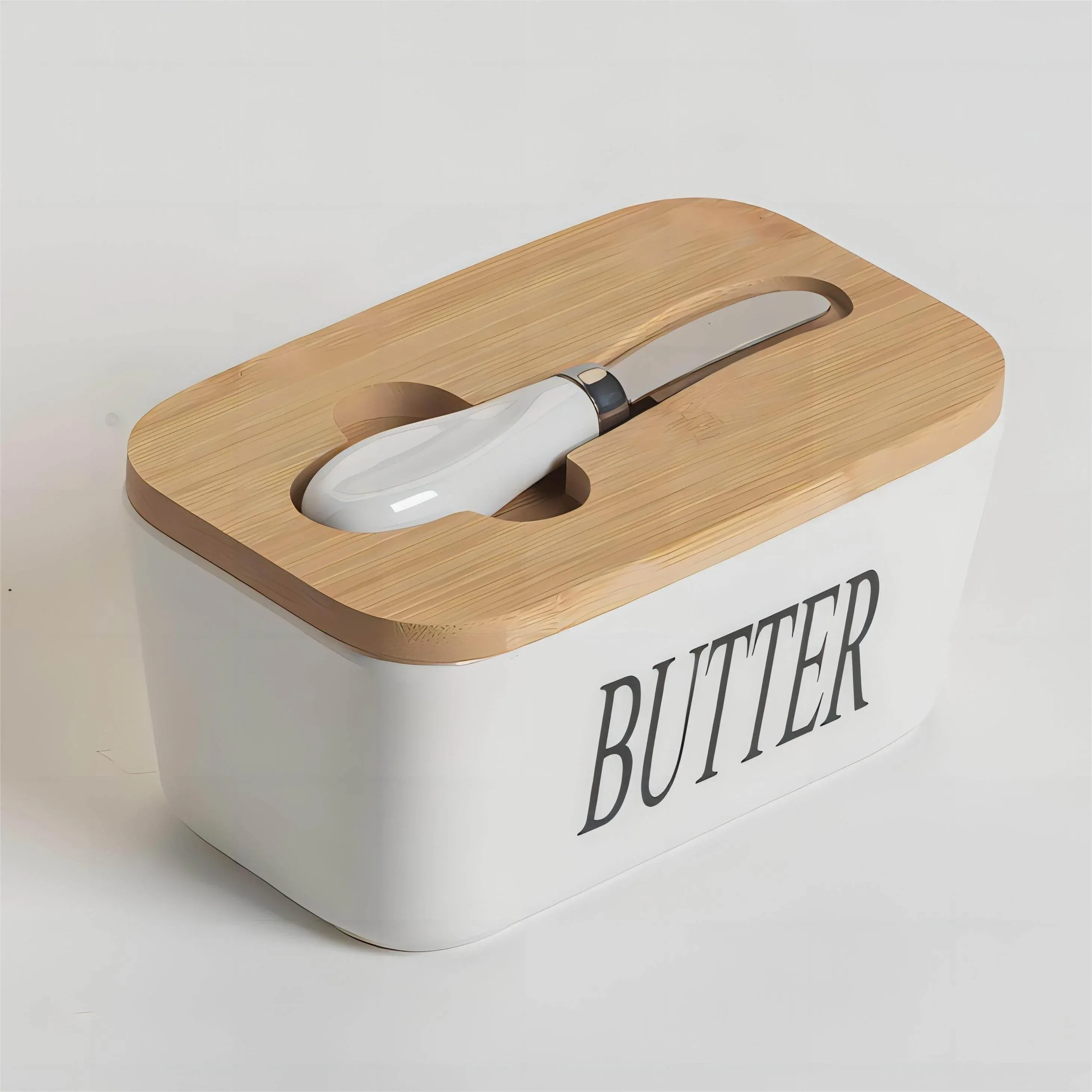 Ceramic Butter Dish with Bamboo Lid & Spreader - Image 23