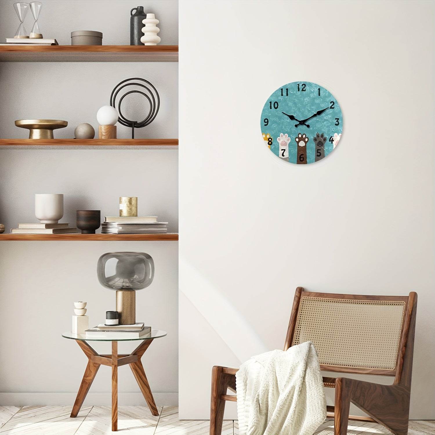 Charming Cat Paw Print Silent Wall Clock Perfect Pet Lovers Decor - Image 3