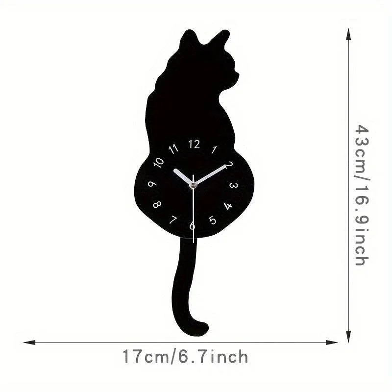 Charming Swinging Tail Kitten Clock for Any Room Decor - Image 11