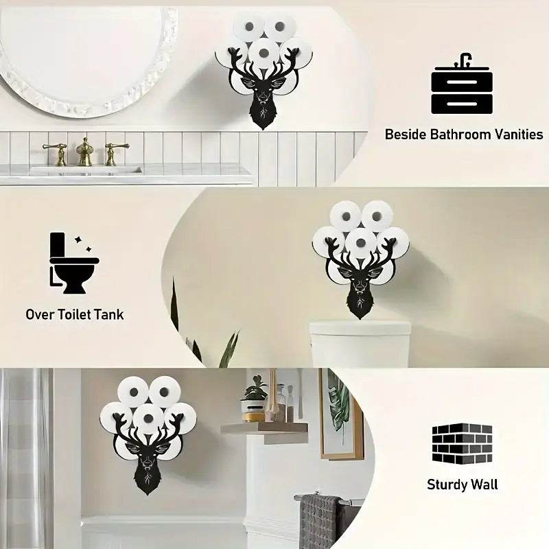 Deer Head Toilet Paper Holder Rack - Image 8
