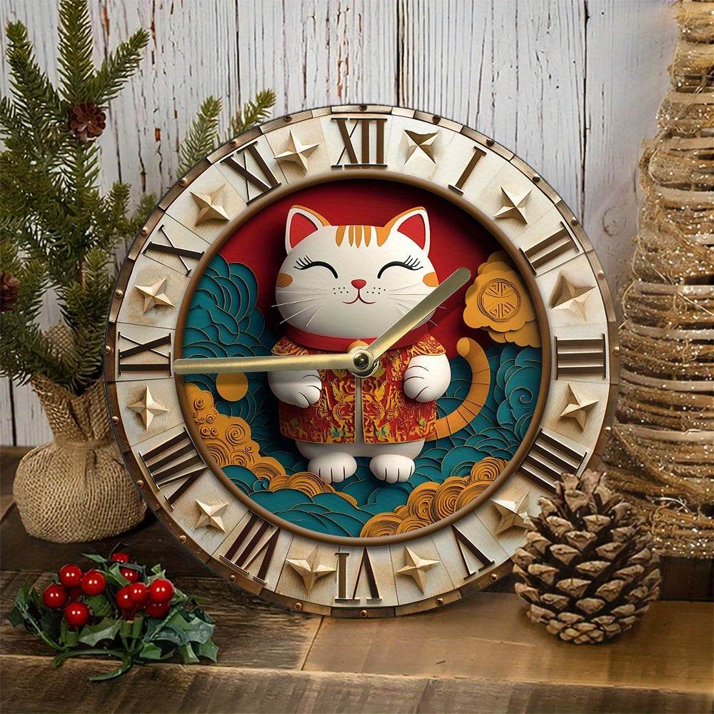 Lucky Cat Silent Wall Clock