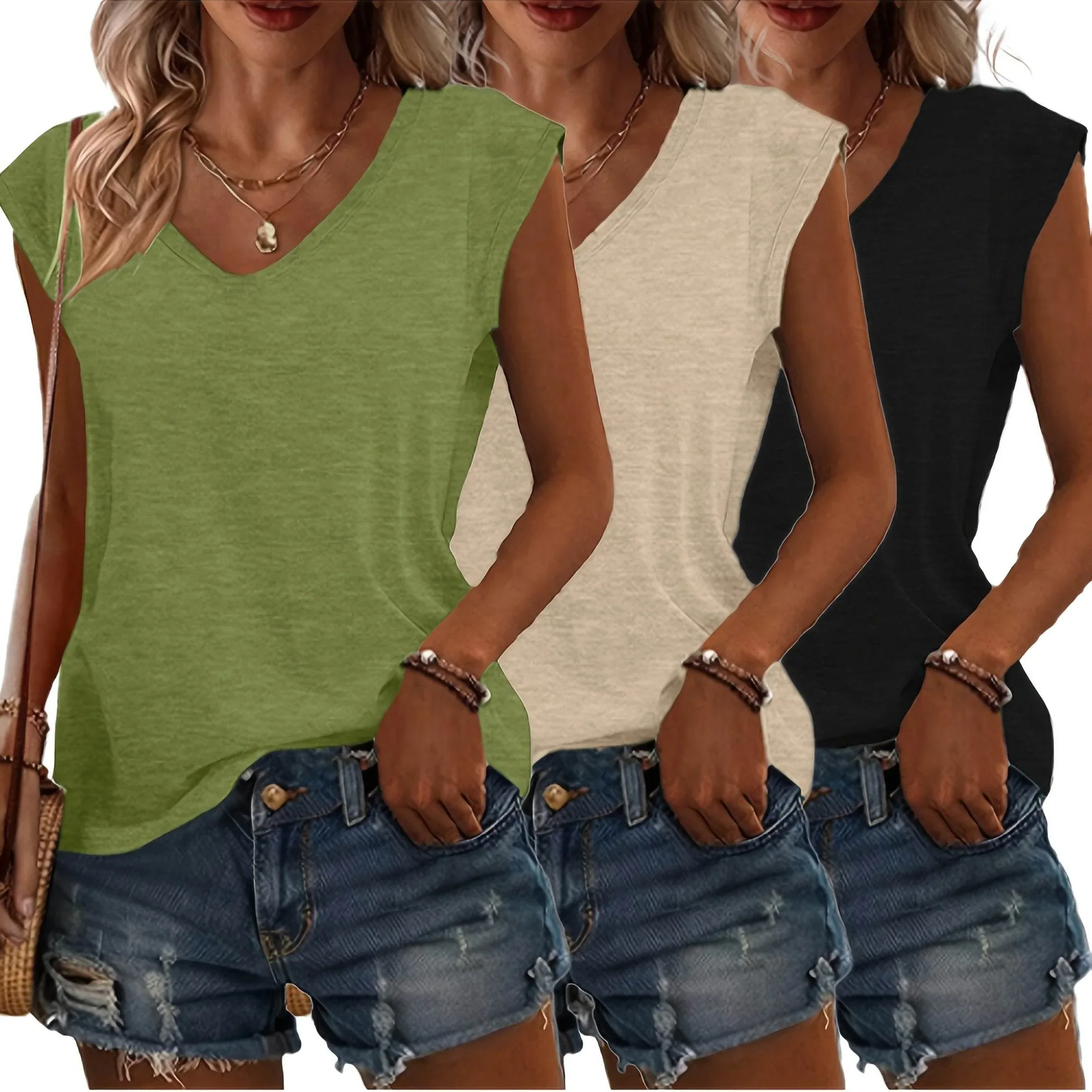 Classic V-Neck Tee (3-Pack Set) - Image 14