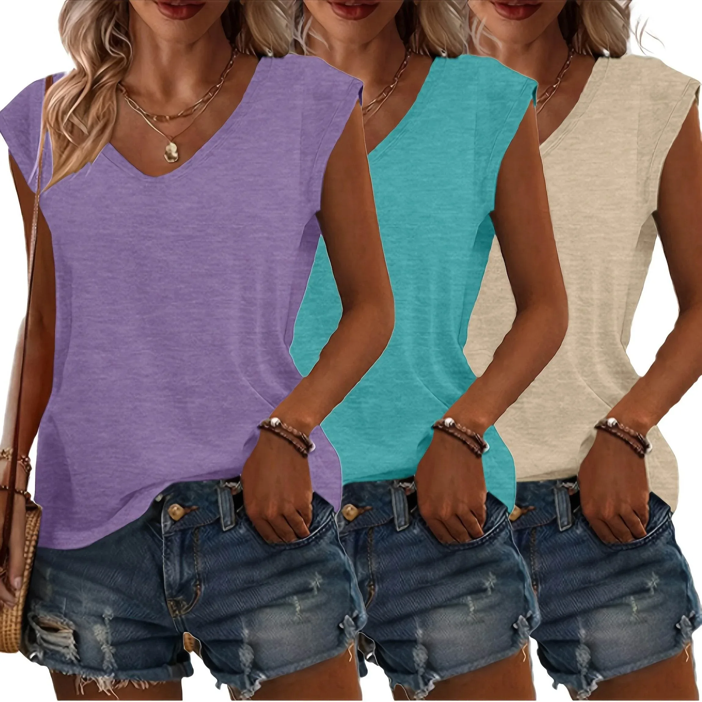 Classic V-Neck Tee (3-Pack Set) - Image 15