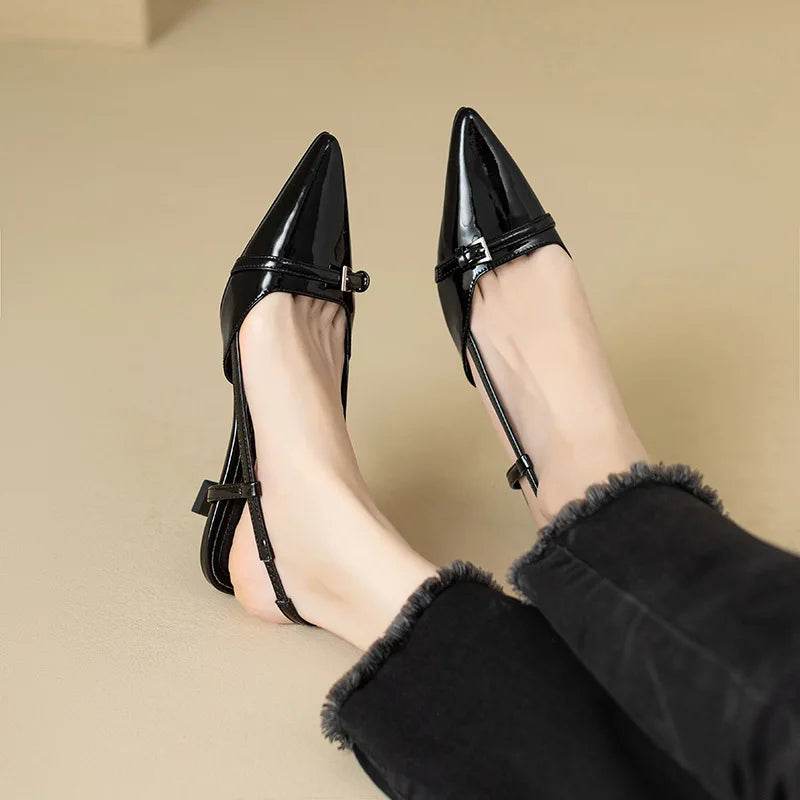 French Point-Toe Patent Slingback Heels - Image 9
