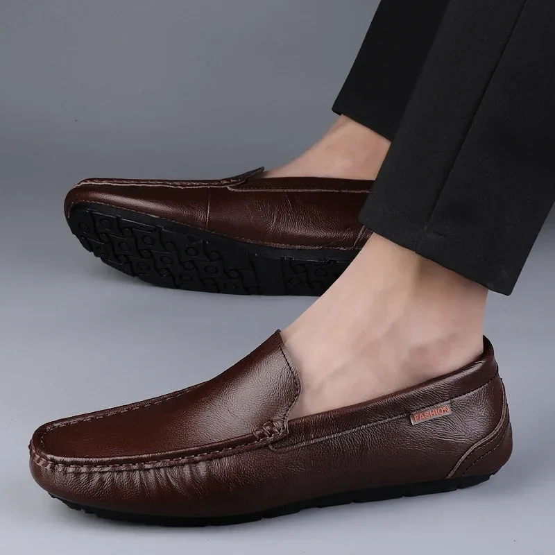 Genuine Leather Men Casual Shoes Luxury Brand Mens Loafers Moccasins Breathable Slip on Italian Driving Shoes Chaussure Homme - Image 3
