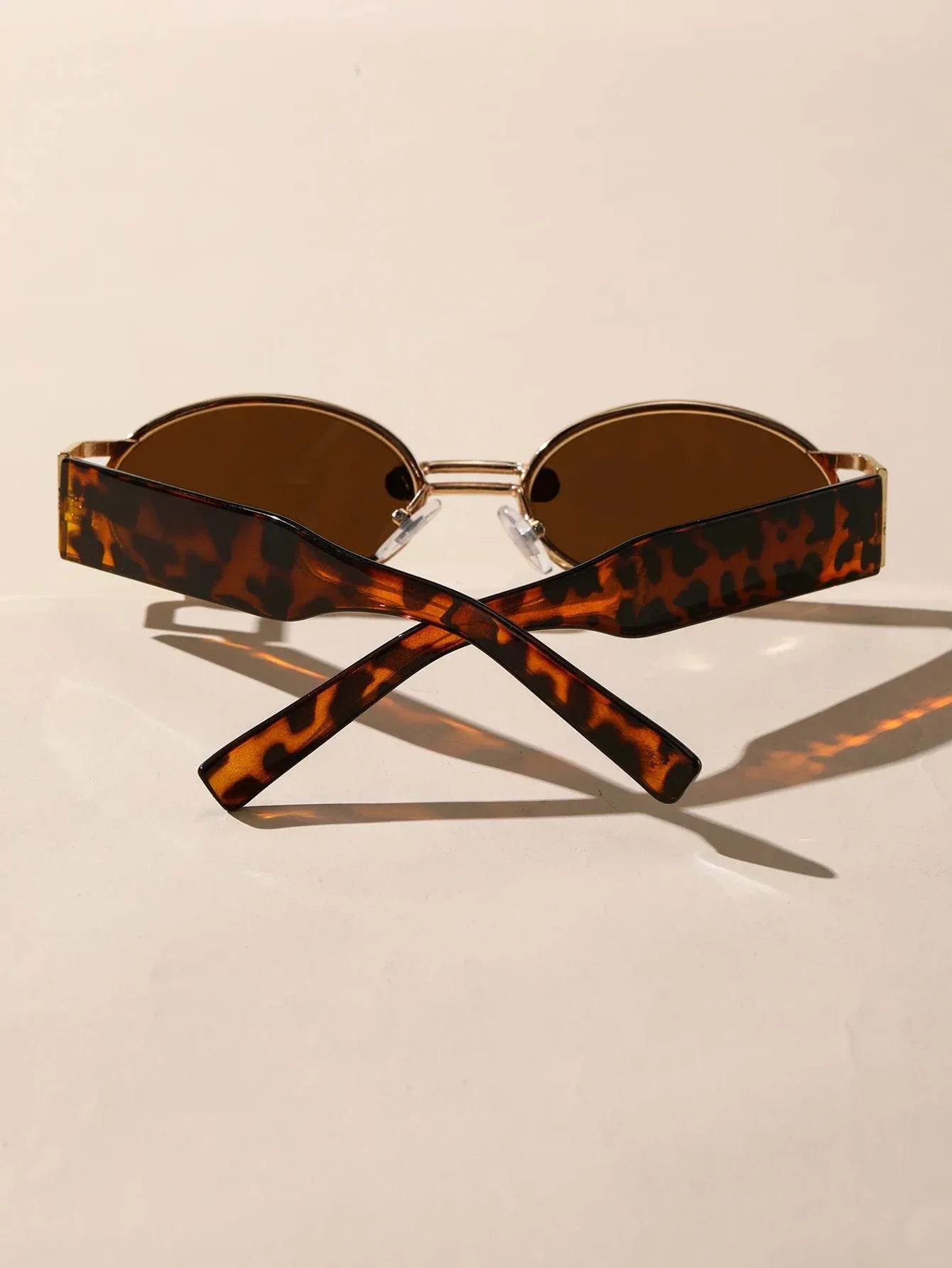 Gold Oval Retro Sunglasses - Image 8