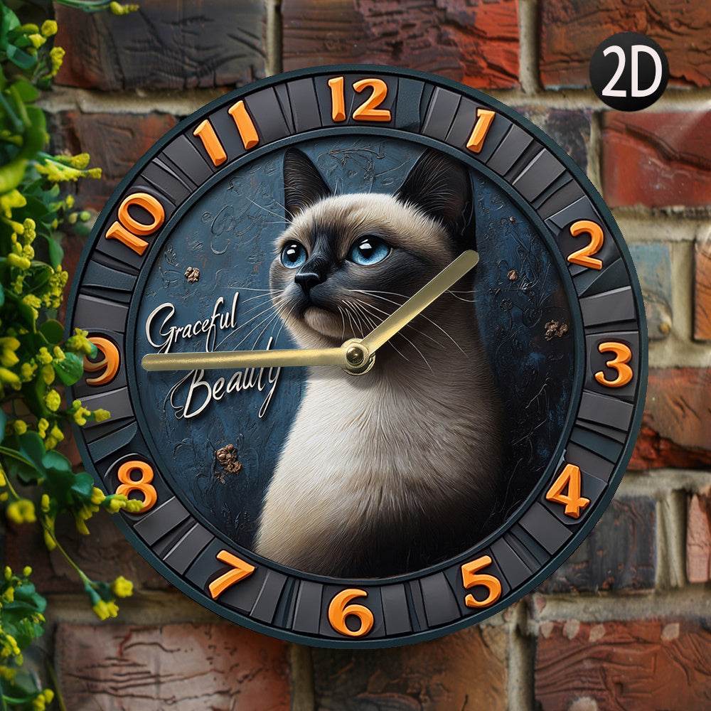 Siamese Cat Silent Wall Clock - Image 2