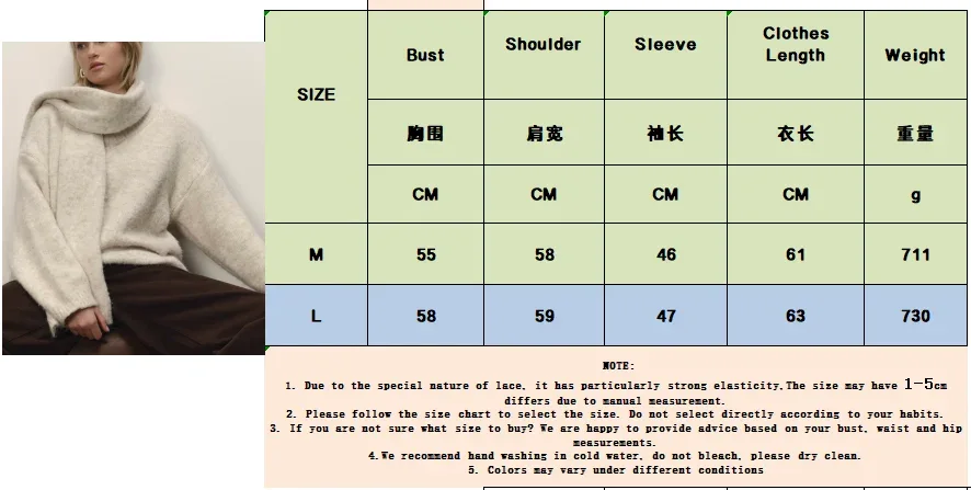 Hirsionsan 2025 New Soft Loose V Or O Neck Knitted Sweaters Women Winter Solid Female Pullovers Warm Basic Knitwear Jumper - Image 5