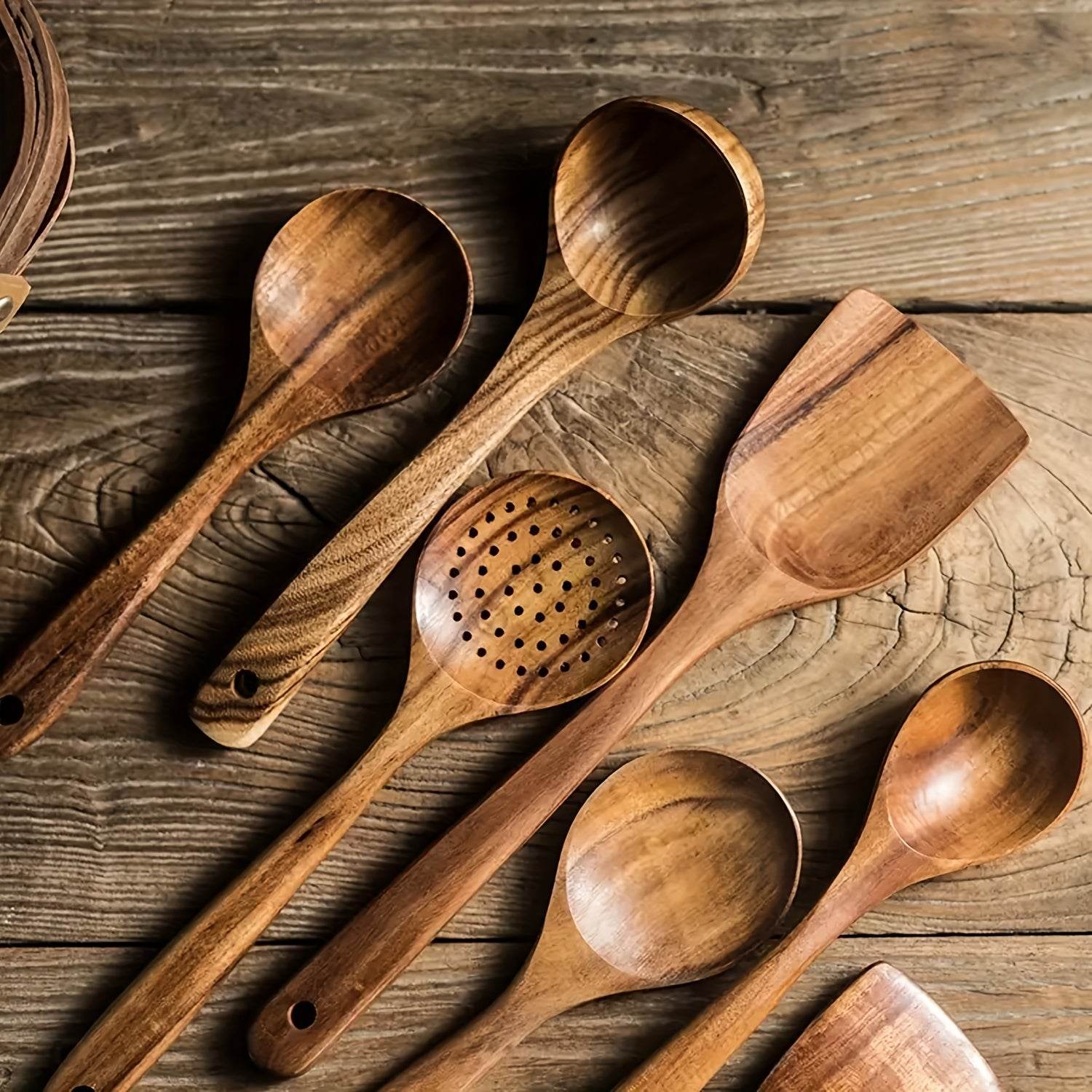 Natural Wood Kitchen Utensil Set (5 PCs) - Image 2