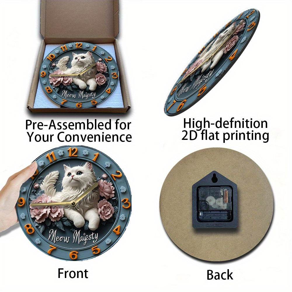 Persian Cat Silent Wall Clock Decor Gift - Image 7