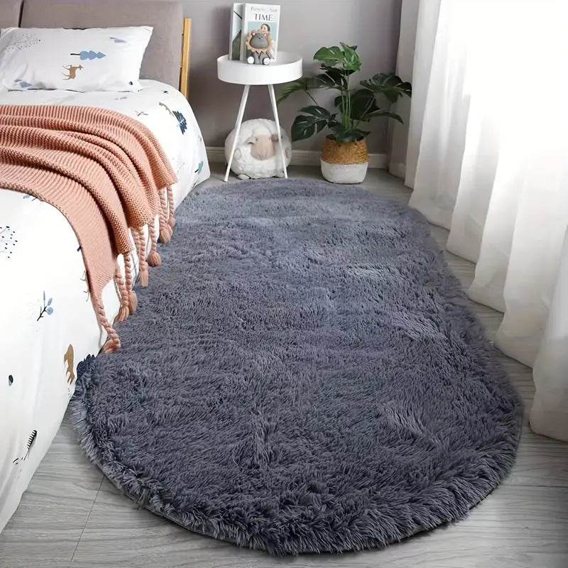 Plush Oval Faux Fur Rug - Image 12