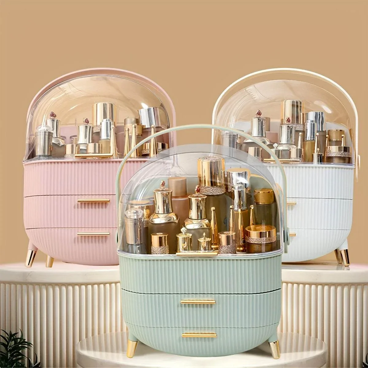 Portable Clear Dome Vanity Organizer
