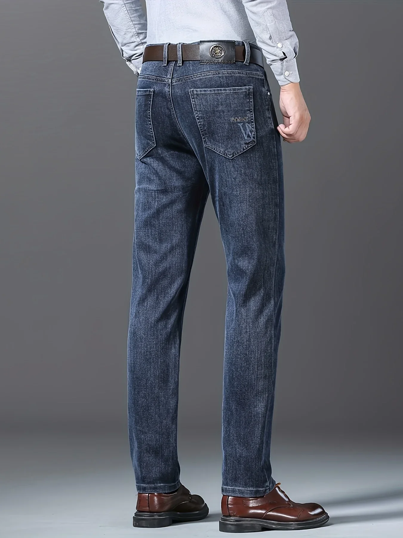 Premium Men's Jeans 2025 Trendy Slim Fit Straight-Leg Denim Pants for Autumn/Winter, Thick Casual Trousers for All Seasons - Image 8