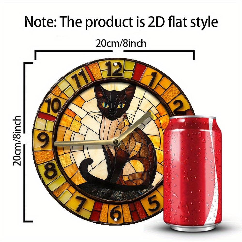 Silent Siamese Cat Wall Clock Ideal Decor Gift - Image 8