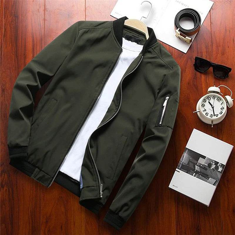 Slim Fit Zip Bomber Jacket - Image 4