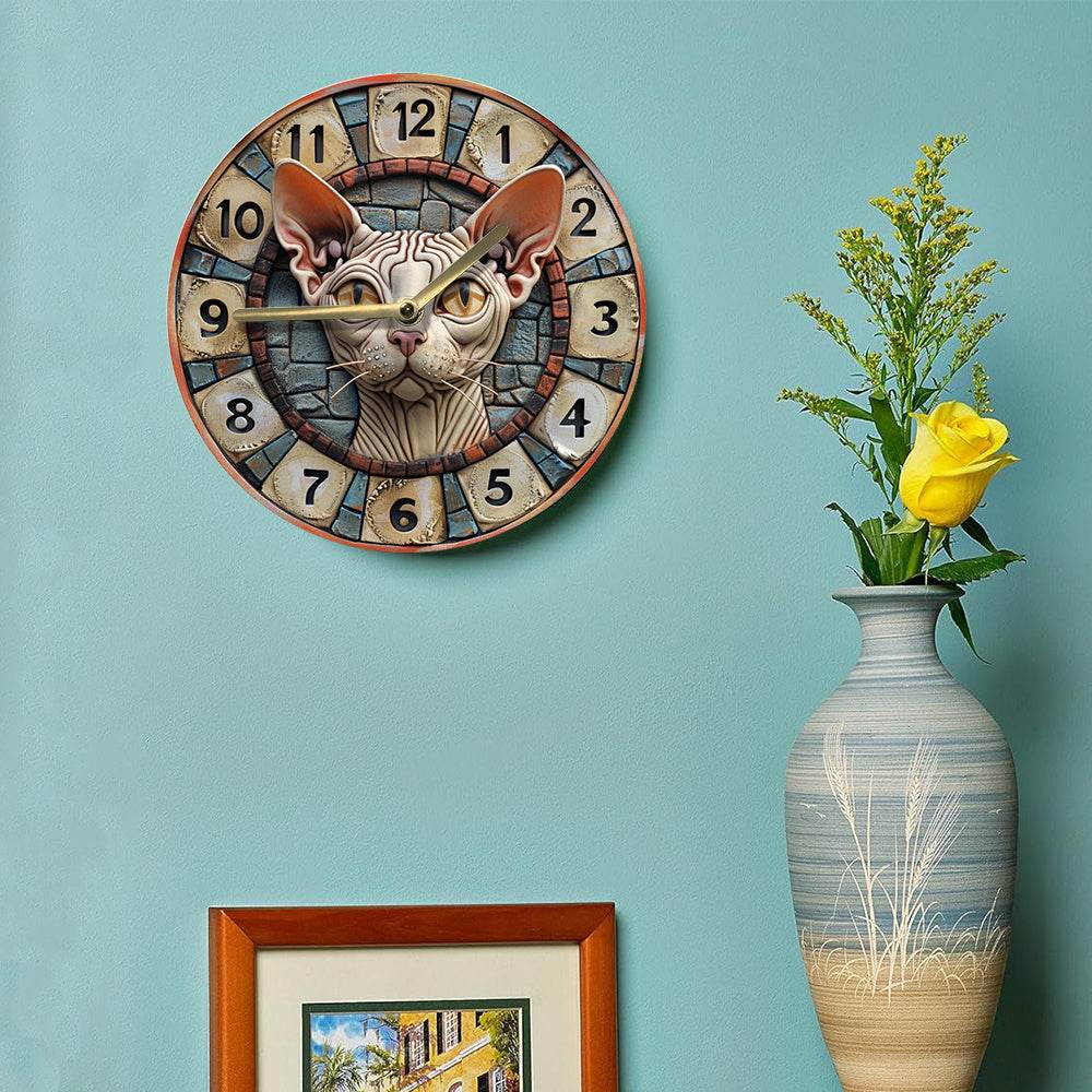 Sphynx Cat Quartz Wall Clock Stylish Decor - Image 3