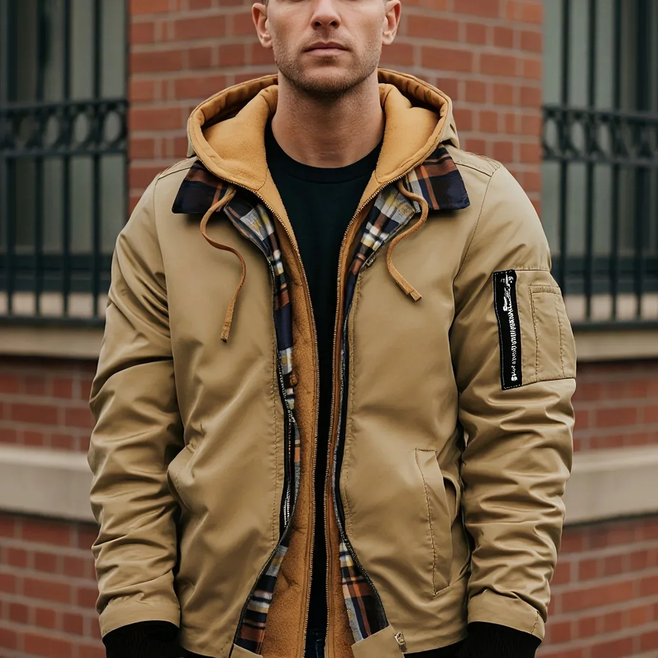 Hooded Fleece Lined Jacket - Image 12