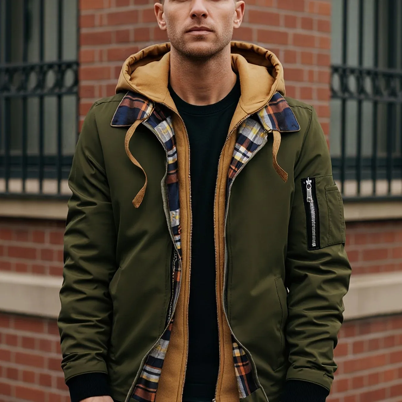 Hooded Fleece Lined Jacket - Image 14