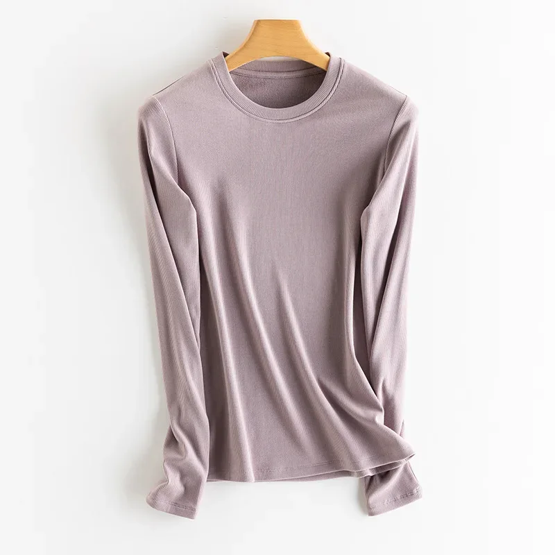 SuyaDream, Women Bottoming T Shirt, Silk Viscose Blend, Long Sleeves, Solid Basic Thermal Shirt, 2024 Autumn Winter Top - Image 15