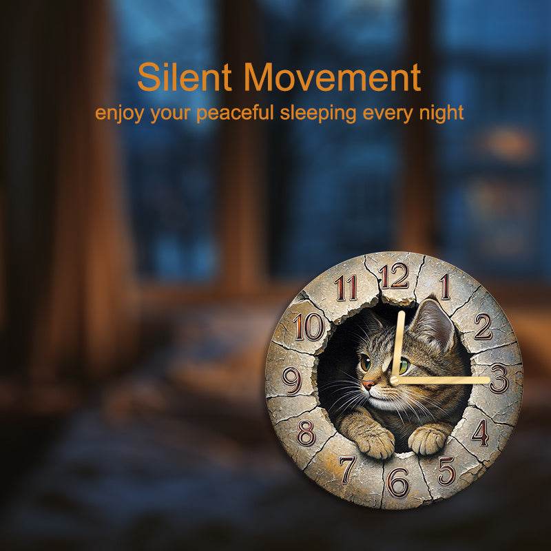 Tranquil Jungle Cat Silent Wall Clock NatureInspired Decor - Image 5