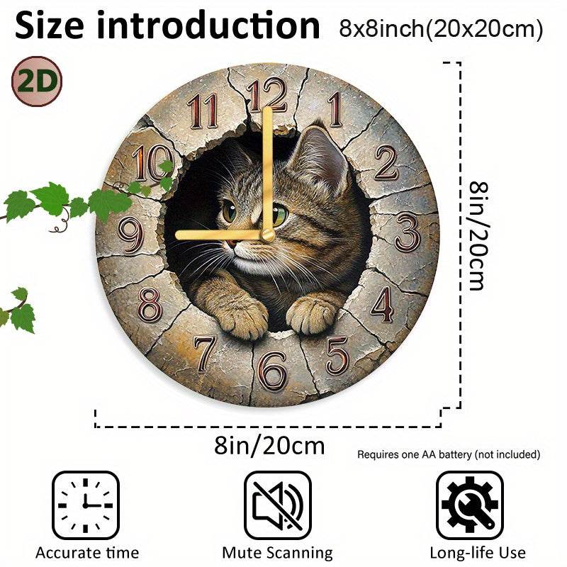 Tranquil Jungle Cat Silent Wall Clock NatureInspired Decor - Image 6